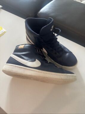 Nike Navy High-Top Sneakers with White Swoosh